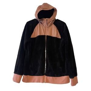The North Face Black Pink Full Zip Hooded Jacket Women's Size Medium Fleece
